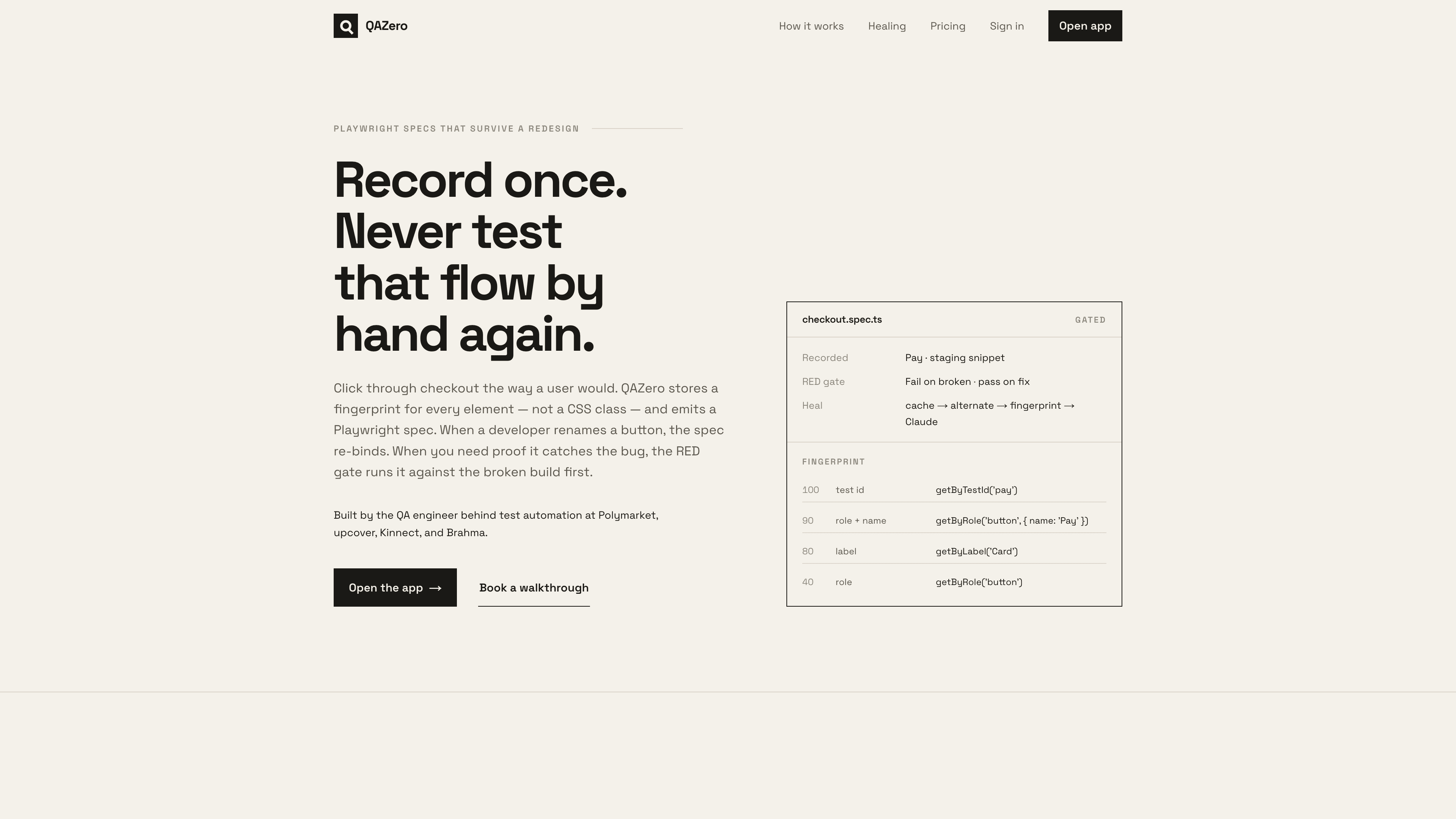 QAZero homepage